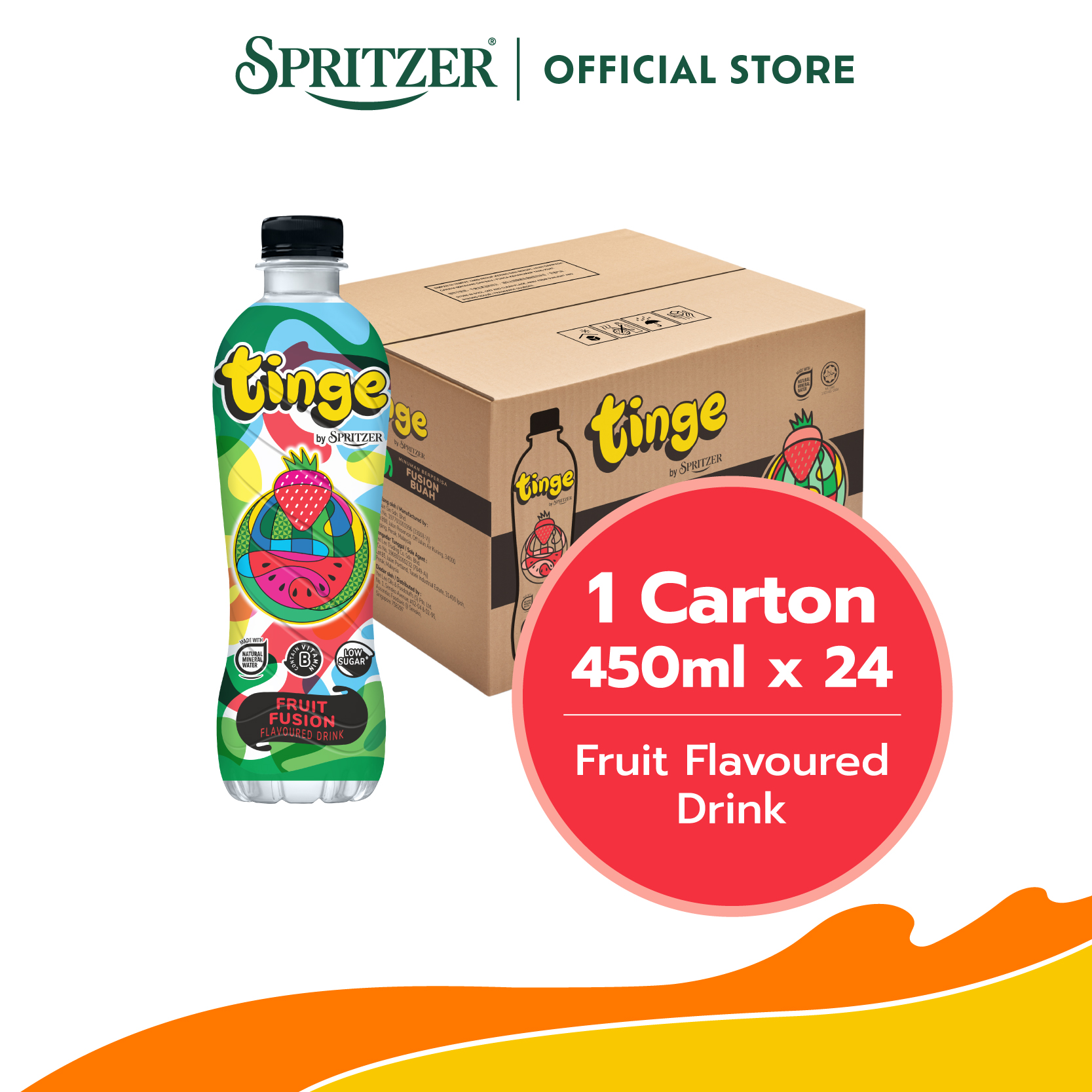 Spritzer Tinge Flavoured Drink Fruit Fusion (450ML X 24)
