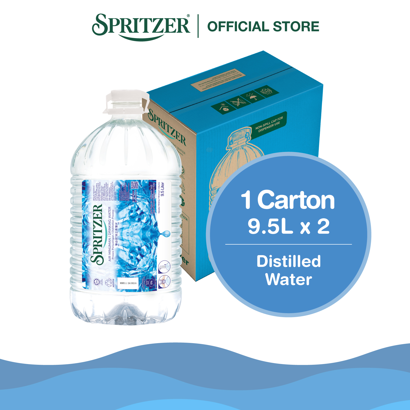 Spritzer Distilled Water (9.5L X 2)