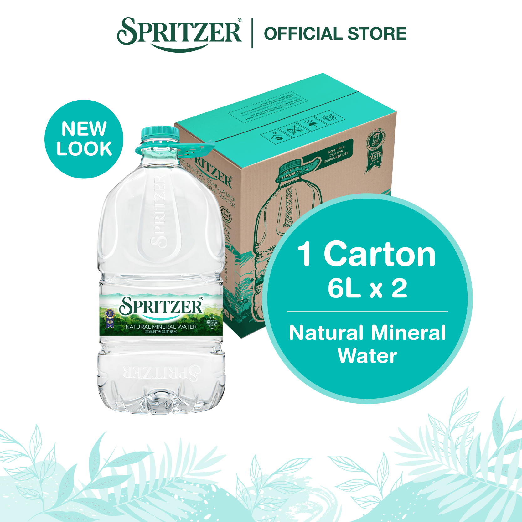 Spritzer Natural Mineral Water (6L X 2) NEW