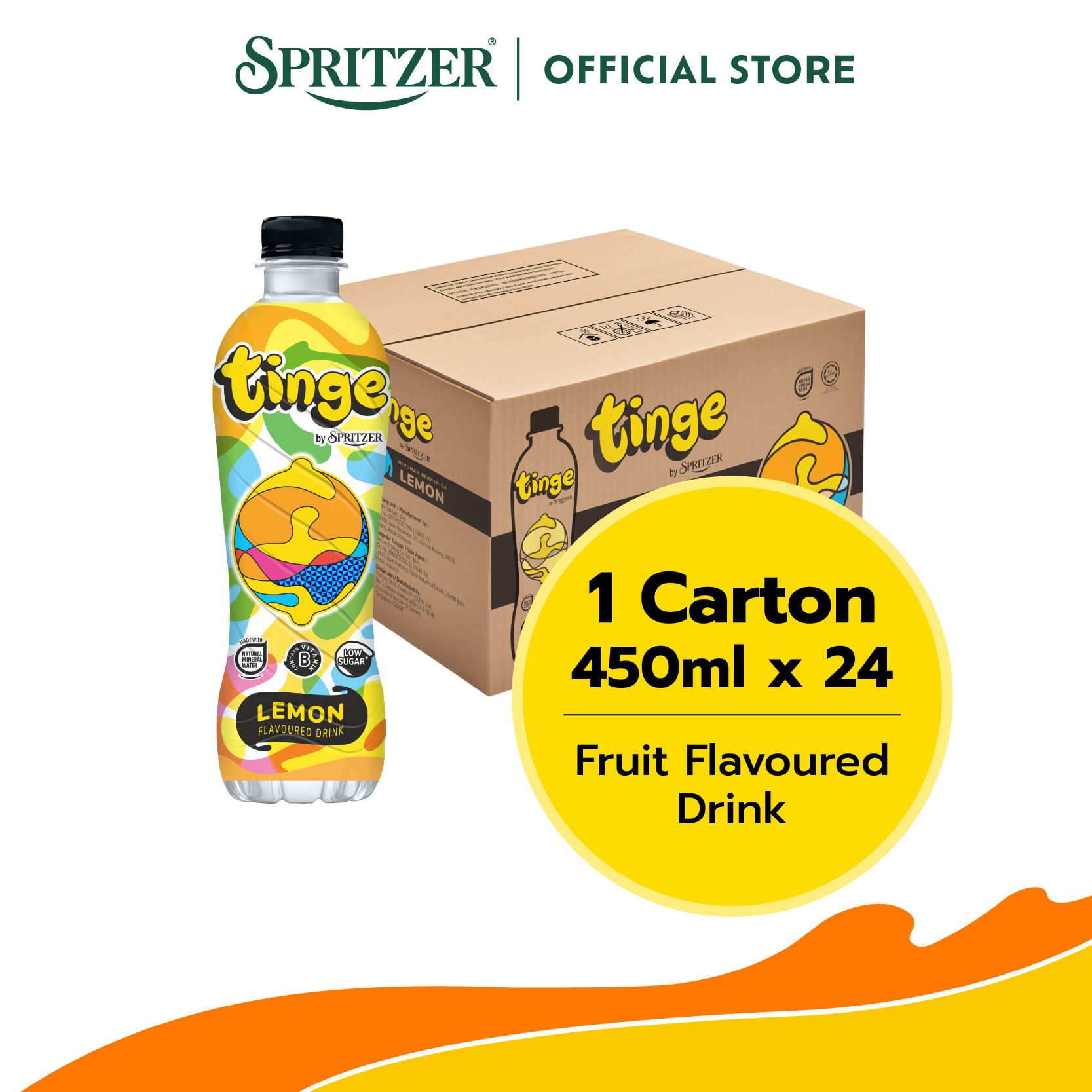 Spritzer Tinge Flavoured Drink Lemon (450ML X 24)