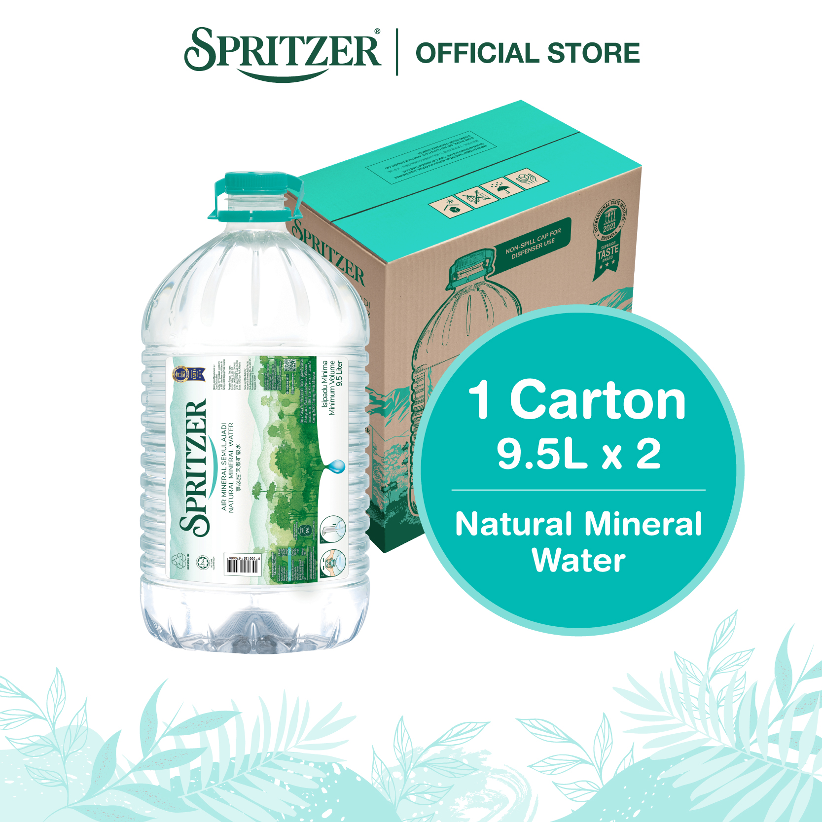 Spritzer Natural Mineral Water (9.5L X 2)