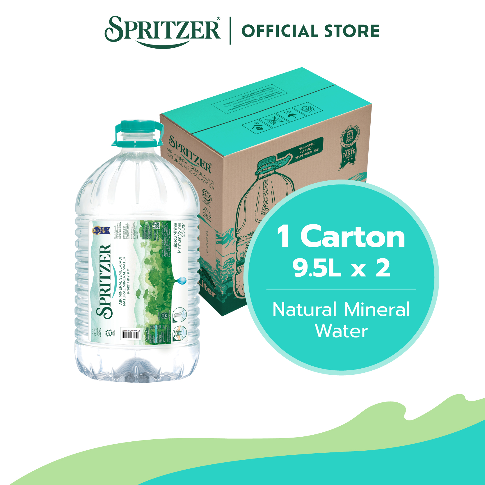 Spritzer Natural Mineral Water (9.5L X 2)