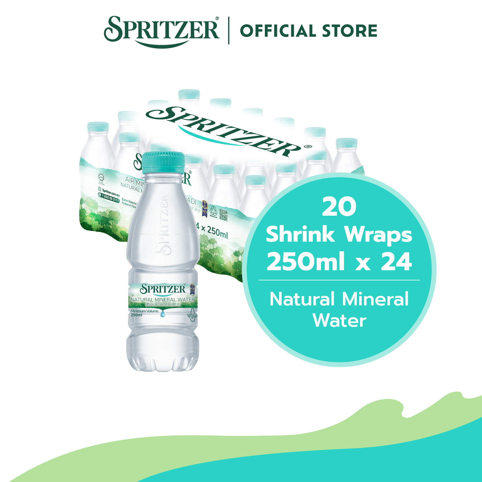 Spritzer Natural Mineral Water - 20 Shrink Wrap Bundle (250ML X 24)