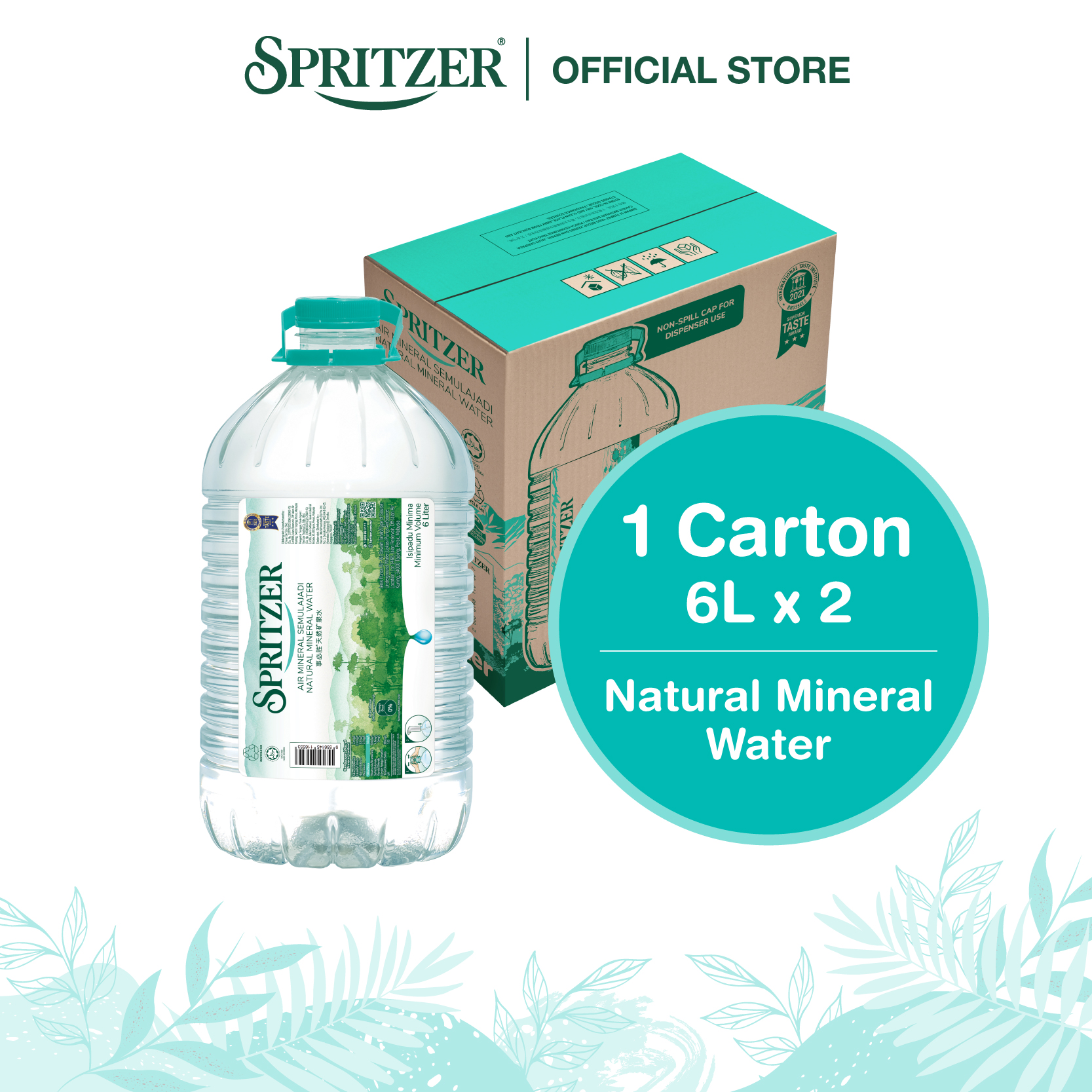 Spritzer Natural Mineral Water (6L X 2)